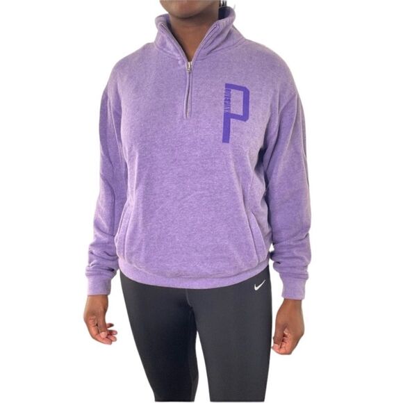PINK Victoria's Secret 1/4 Zip Logo Pullover - Picture 1 of 16